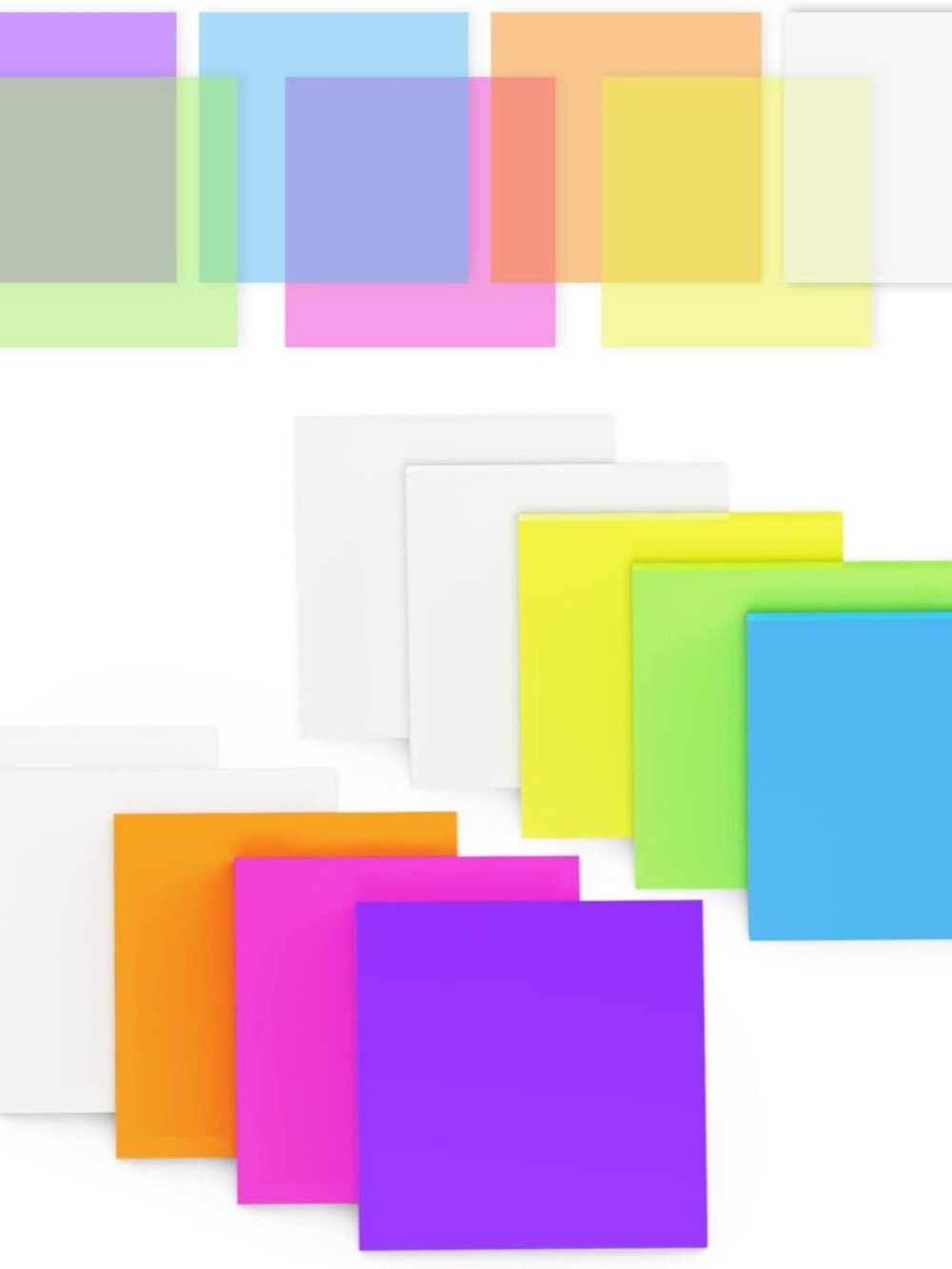 Transparent Sticky Notes 500 Pcs, Clear Sticky Notes Waterproof Translucent Colo